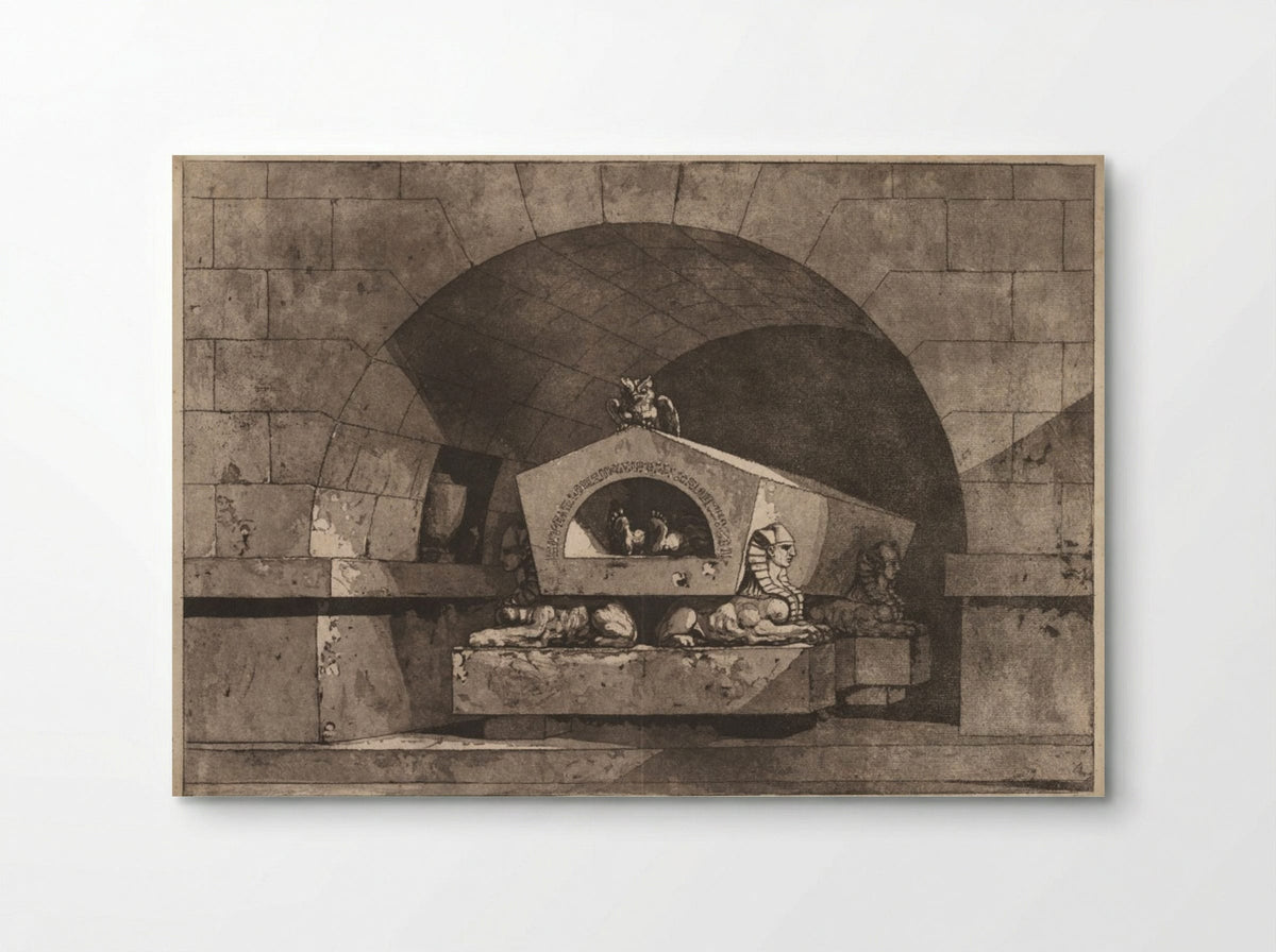 Tomb with Sphinxes and an Owl - Louis Jean Desprez - Poster