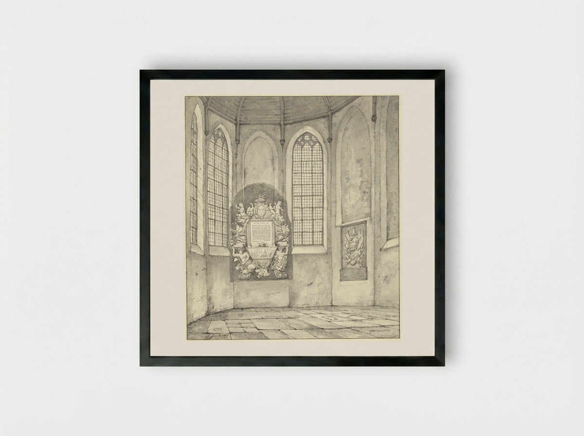 Tombe van Anthony Pieterson in de kerk te Monster - Gerrit Lamberts - Framed Print Black