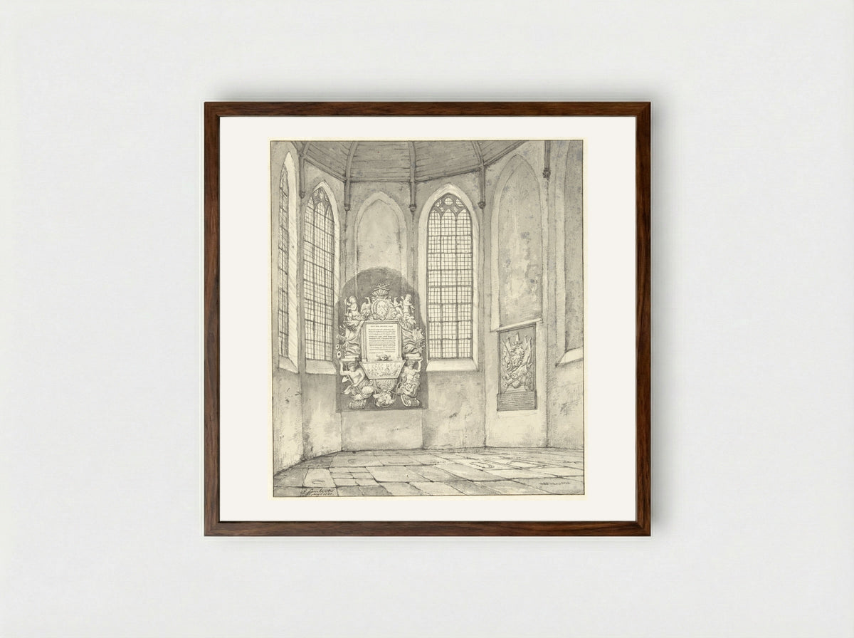 Tombe van Anthony Pieterson in de kerk te Monster - Gerrit Lamberts - Framed Print Dark Wood