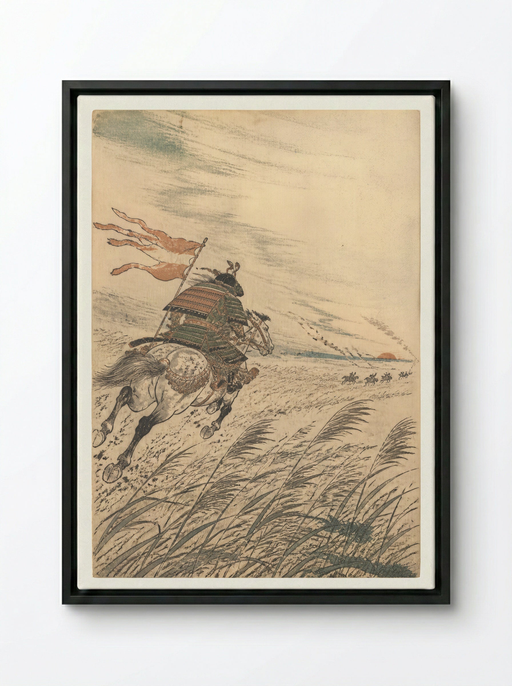 Tomoe Gozen at Awazu: The Road East - Framed Canvas Black