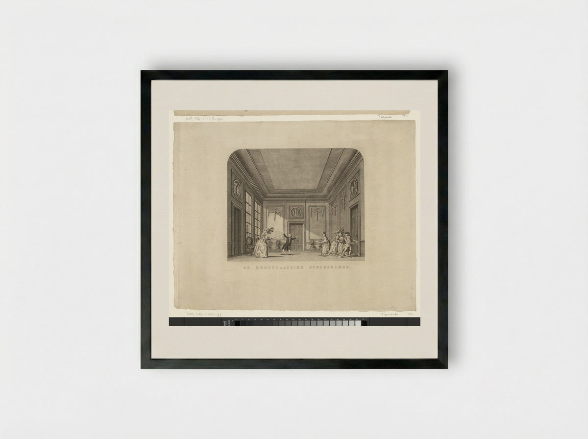 Toneeldecor: De Hedendaagsche Burgerkamer - Cornelis Brouwer - Framed Print Black