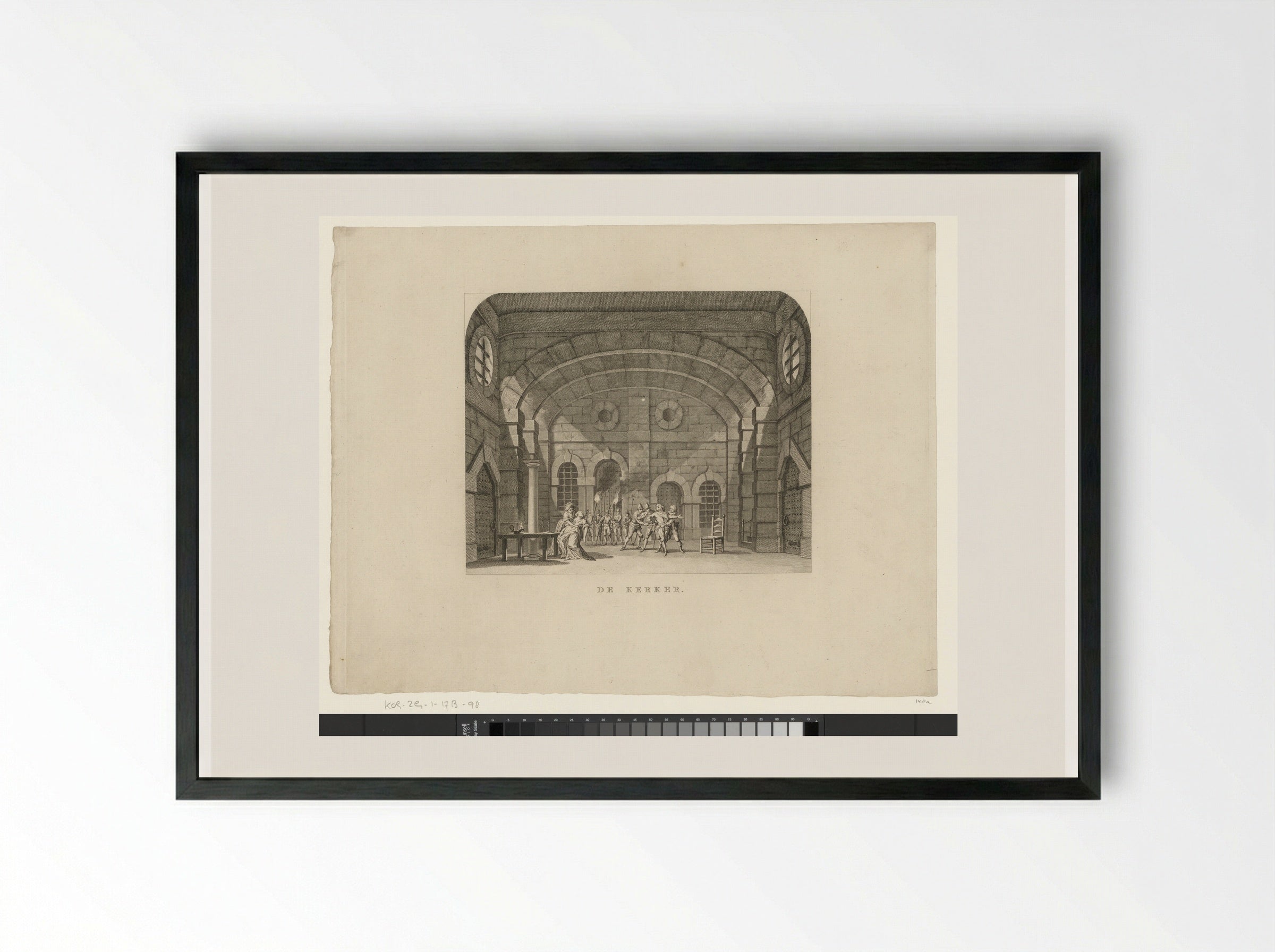 Toneeldecor: De Kerker - Cornelis Brouwer - Framed Print Black