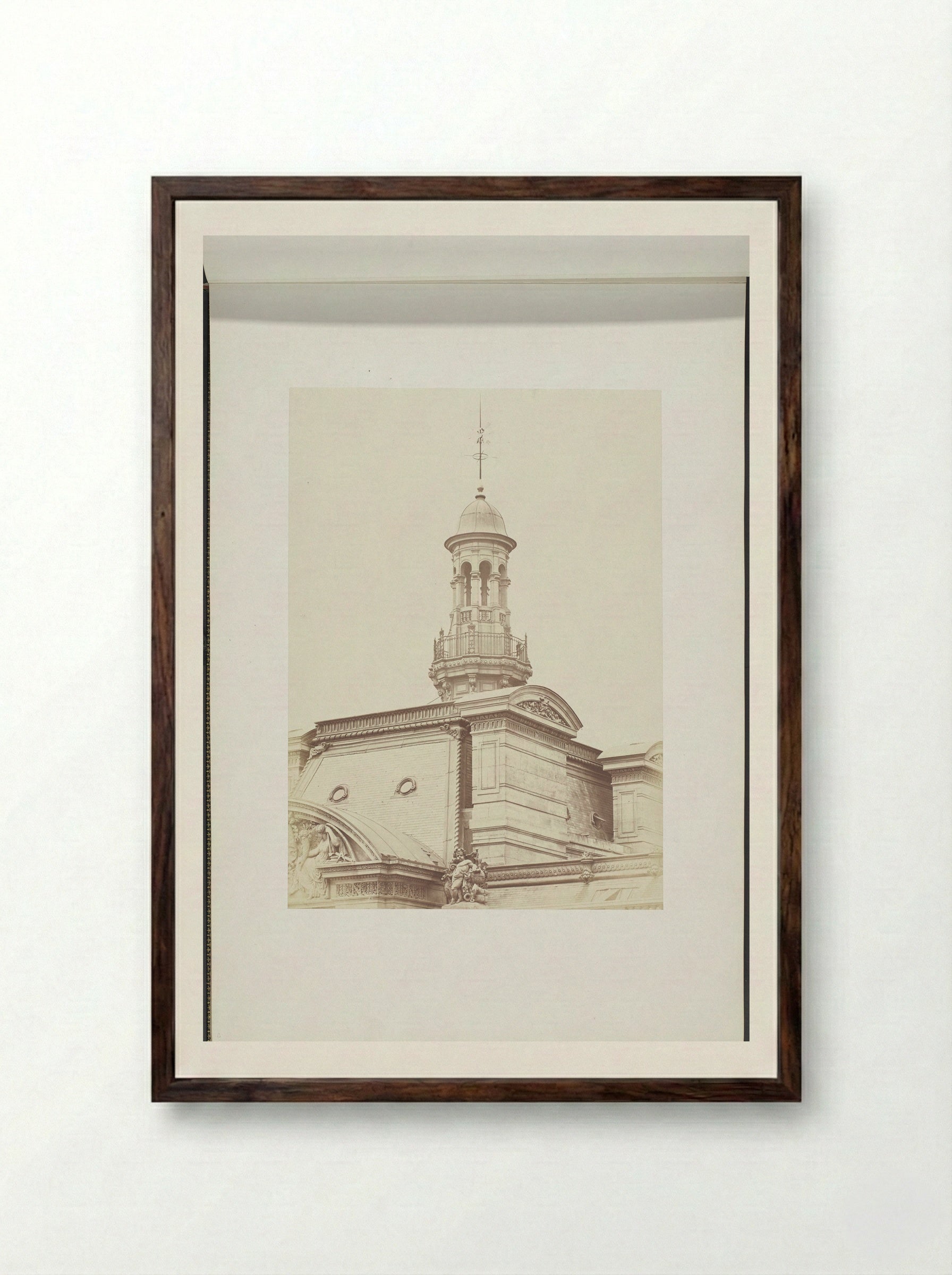Toren op het Pavillon de Rohan - Édouard Denis Baldus - Framed Print Dark Wood