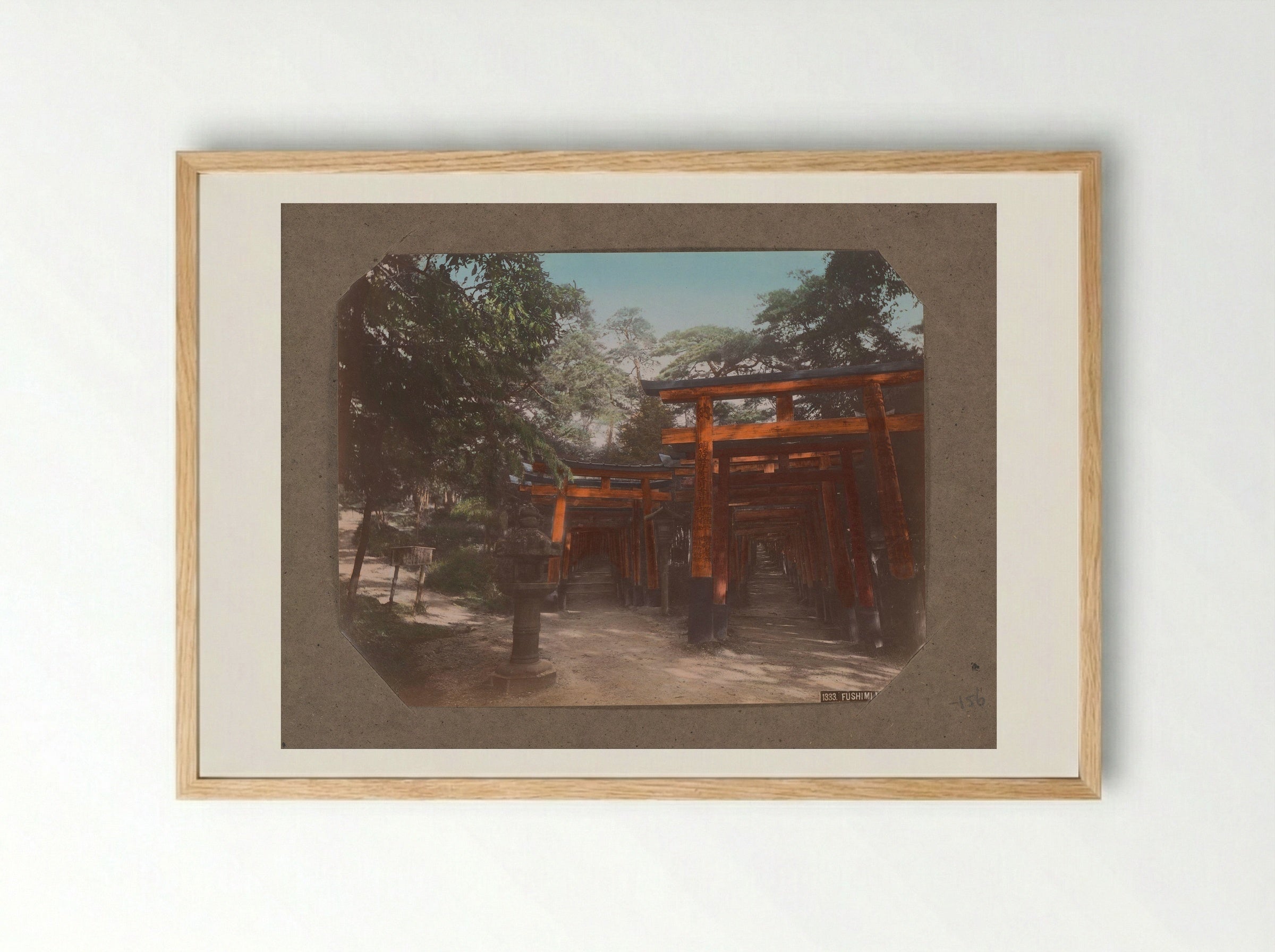 Torii Gates at Fushimi Inari-taisha - Kusakabe Kimbei - Framed Print Wood