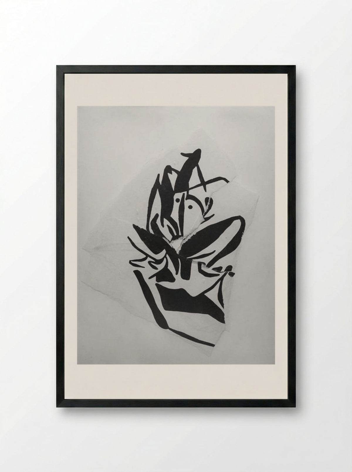 Torn-Up Woodcut - Jean Arp - Framed Print Black