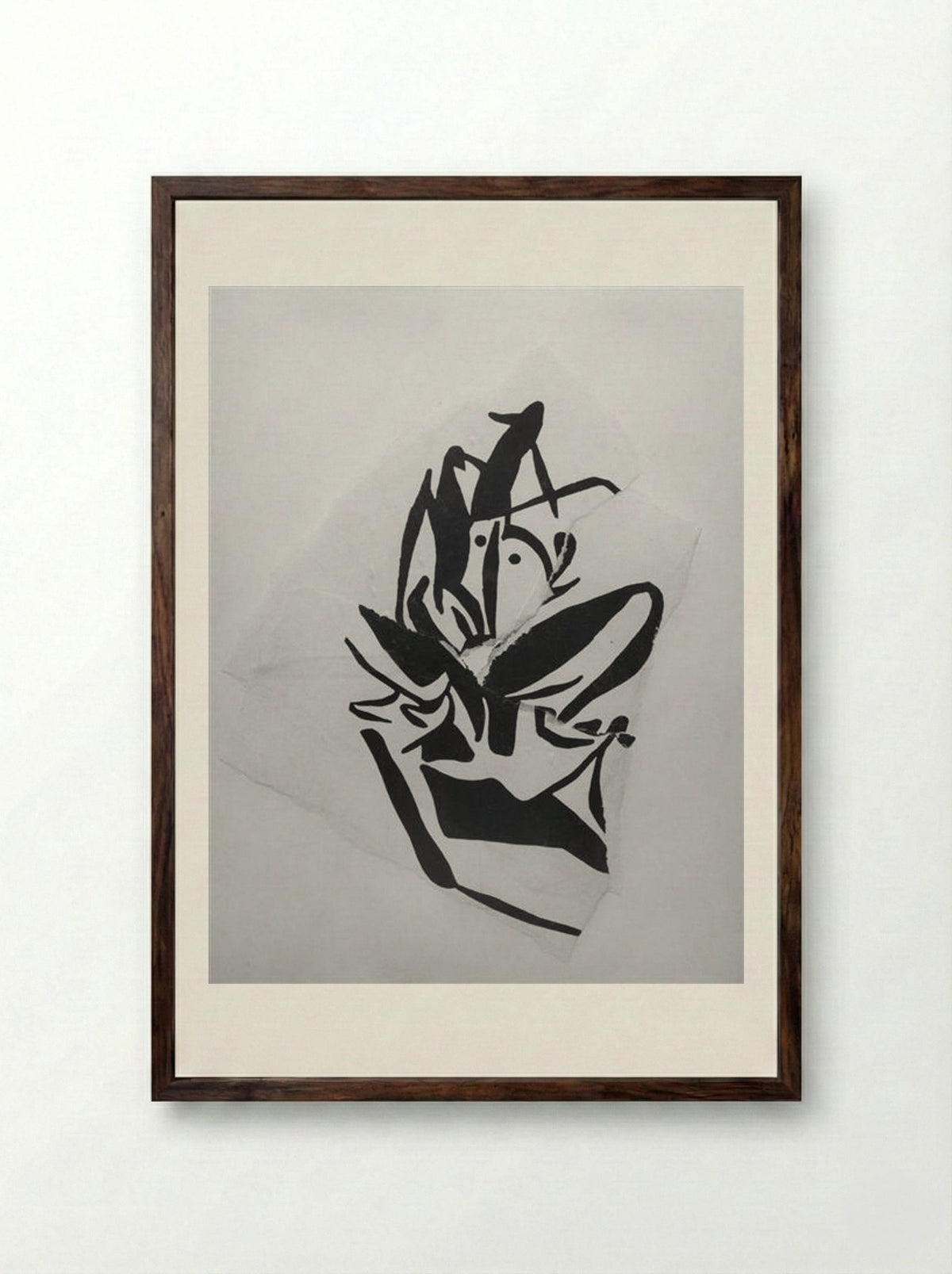 Torn-Up Woodcut - Jean Arp - Framed Print Dark Wood