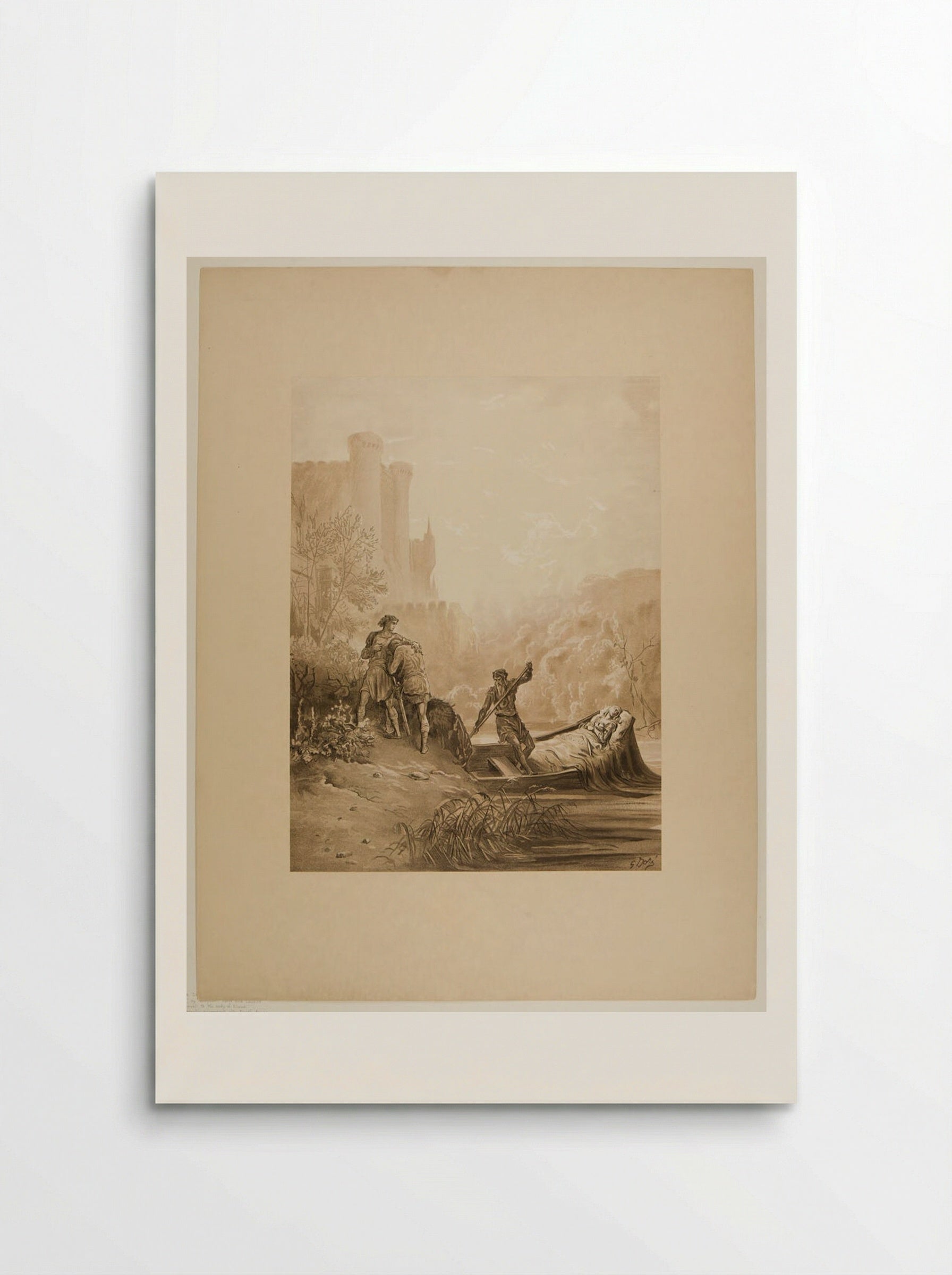 Torre and Lavaine Bid Farewell to the Body of Elaine - Gustave Doré - Poster