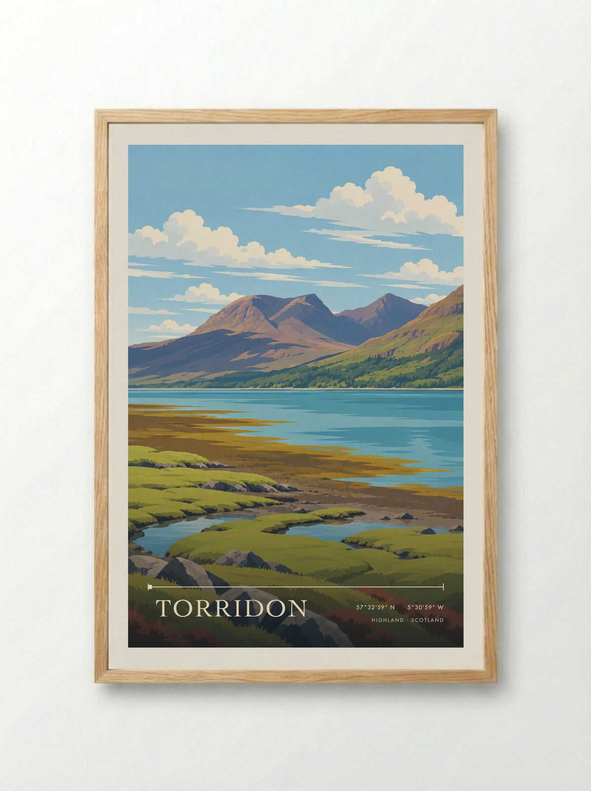 Torridon, Highland | Travel Poster - Framed Print Wood