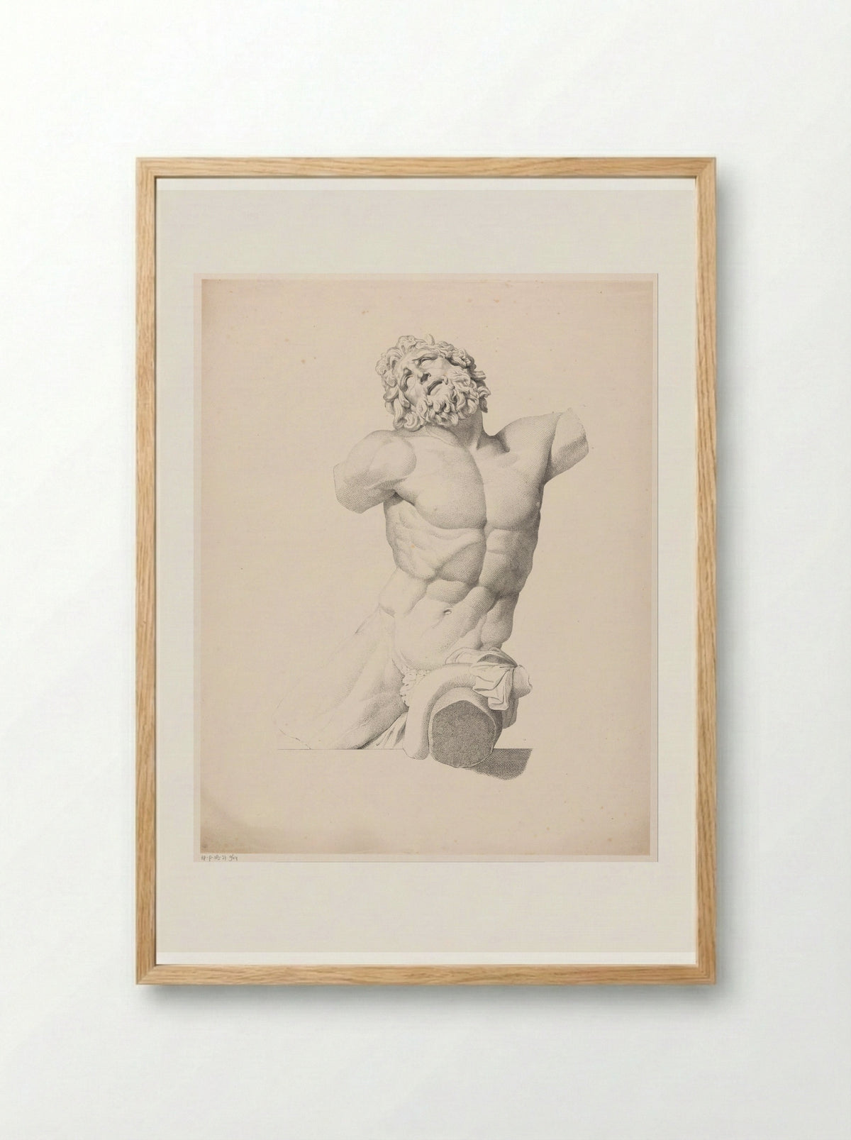 Torso van de Laocoön - Jean Augustin Daiwaille - Framed Print Wood