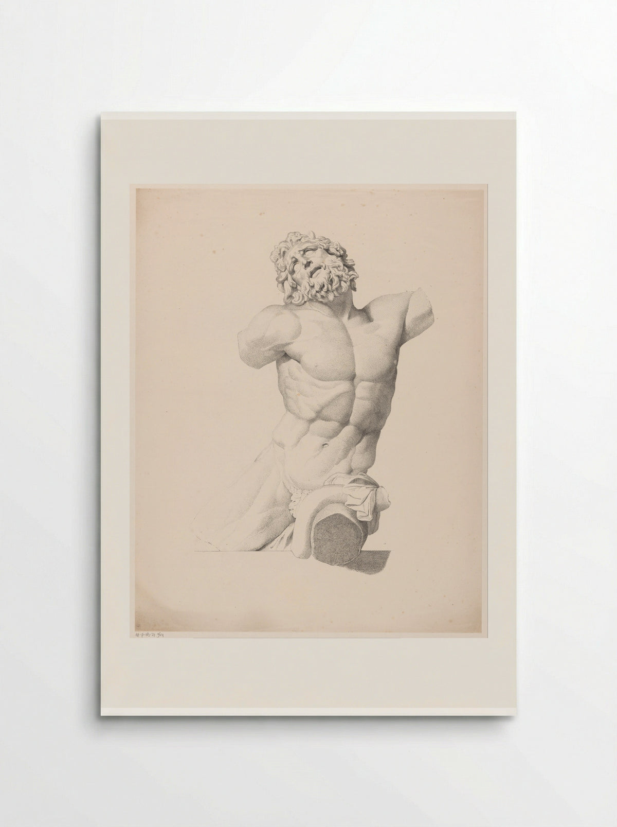 Torso van de Laocoön - Jean Augustin Daiwaille - Poster