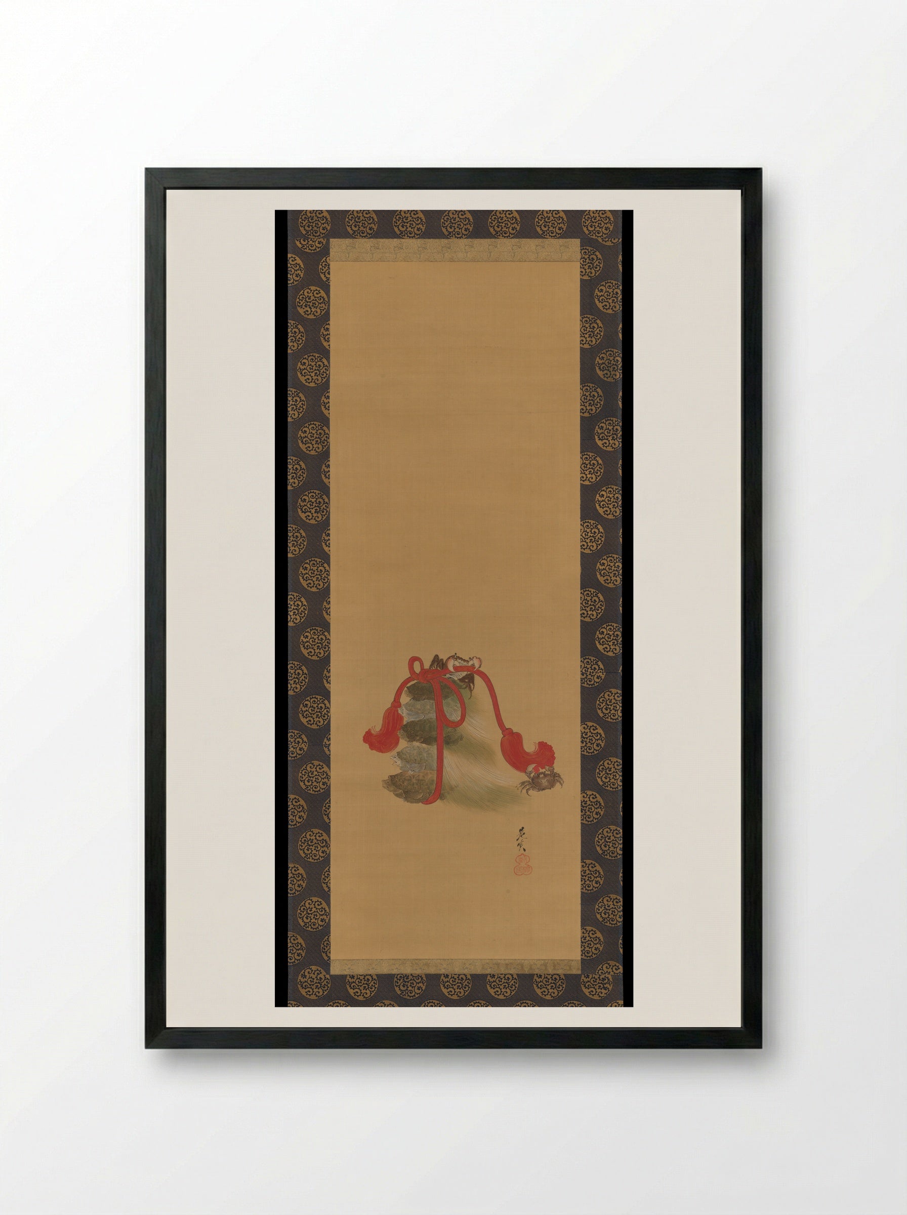 Tortoises and Crabs - Shibata Zeshin - Framed Print Black