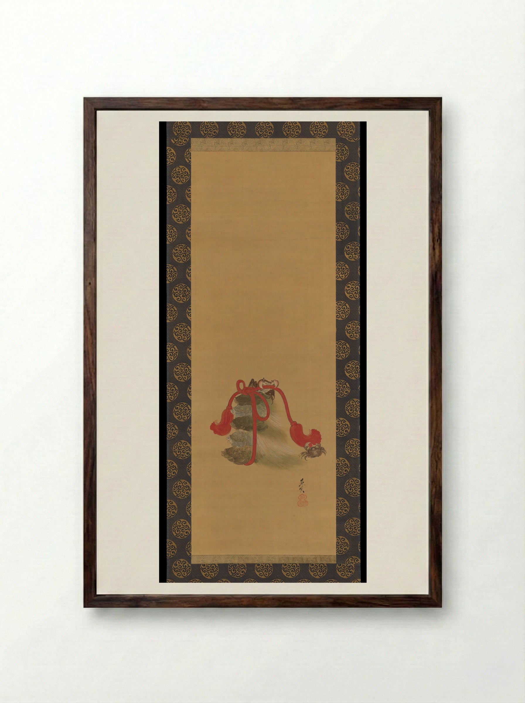 Tortoises and Crabs - Shibata Zeshin - Framed Print Dark Wood