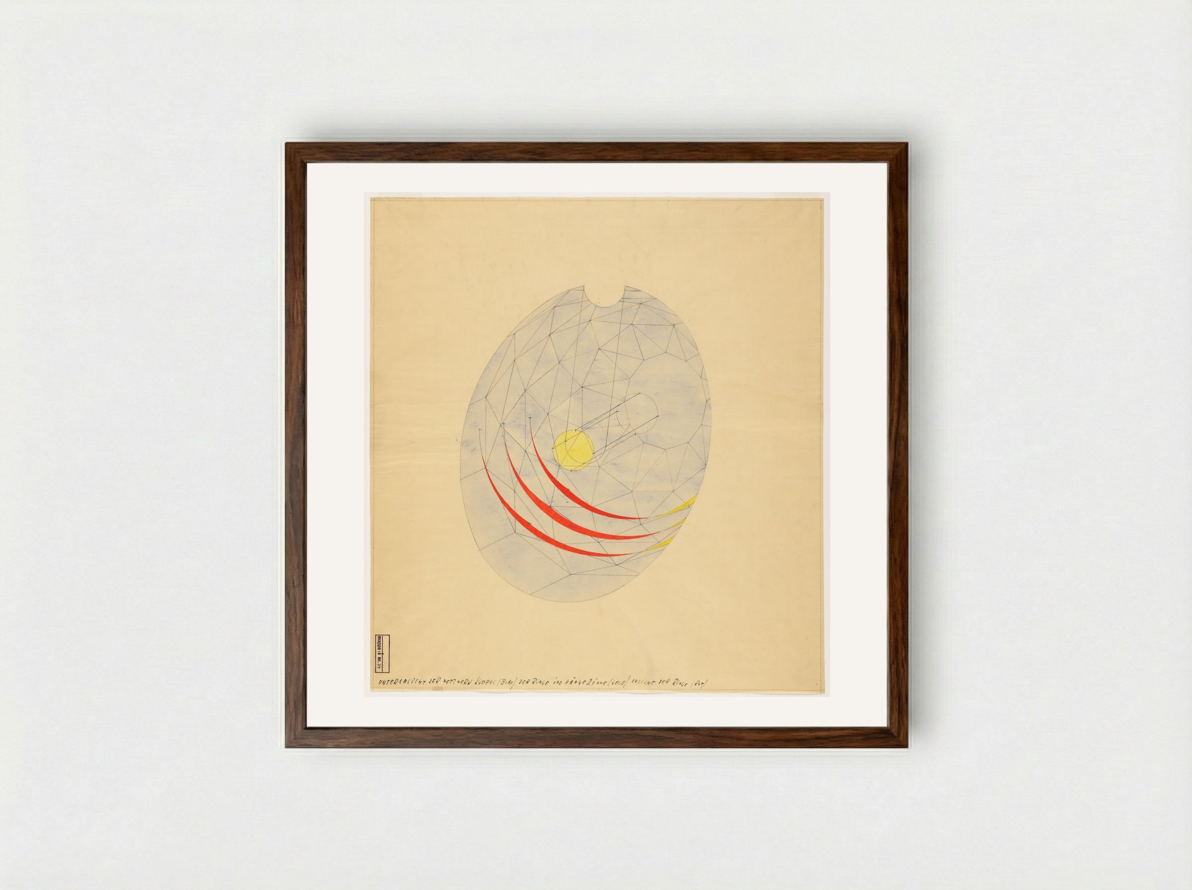 Total Theater for Erwin Piscator: View into Shell - Walter Gropius - Framed Print Dark Wood