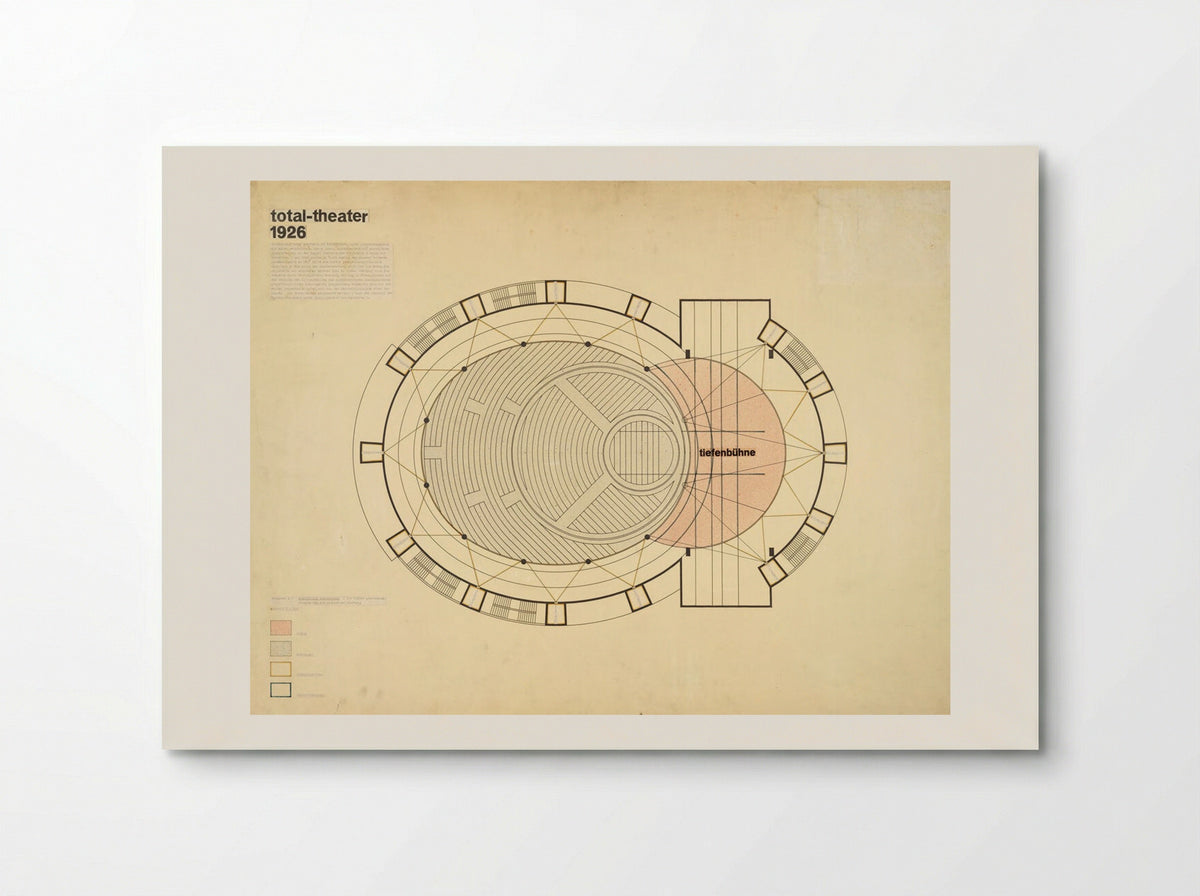 Total Theatre for Erwin Piscator: Floor Plan - Walter Gropius - Poster