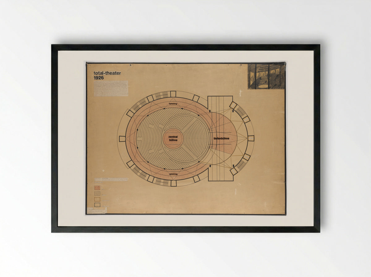 Total Theatre for Erwin Piscator - Walter Gropius - Framed Print Black