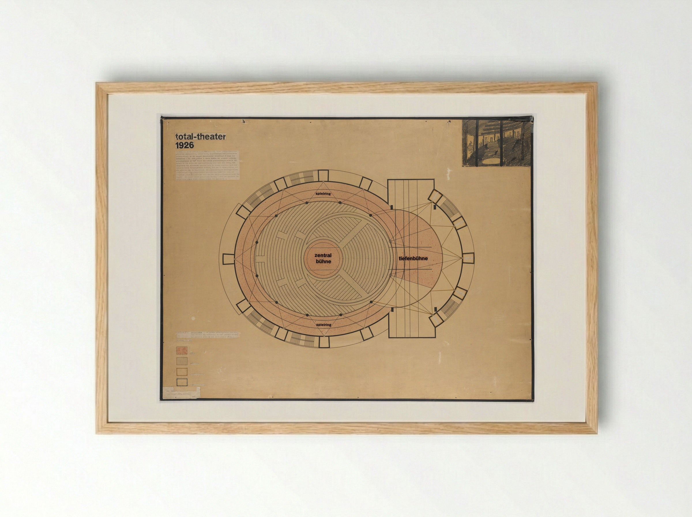 Total Theatre for Erwin Piscator - Walter Gropius - Framed Print Wood