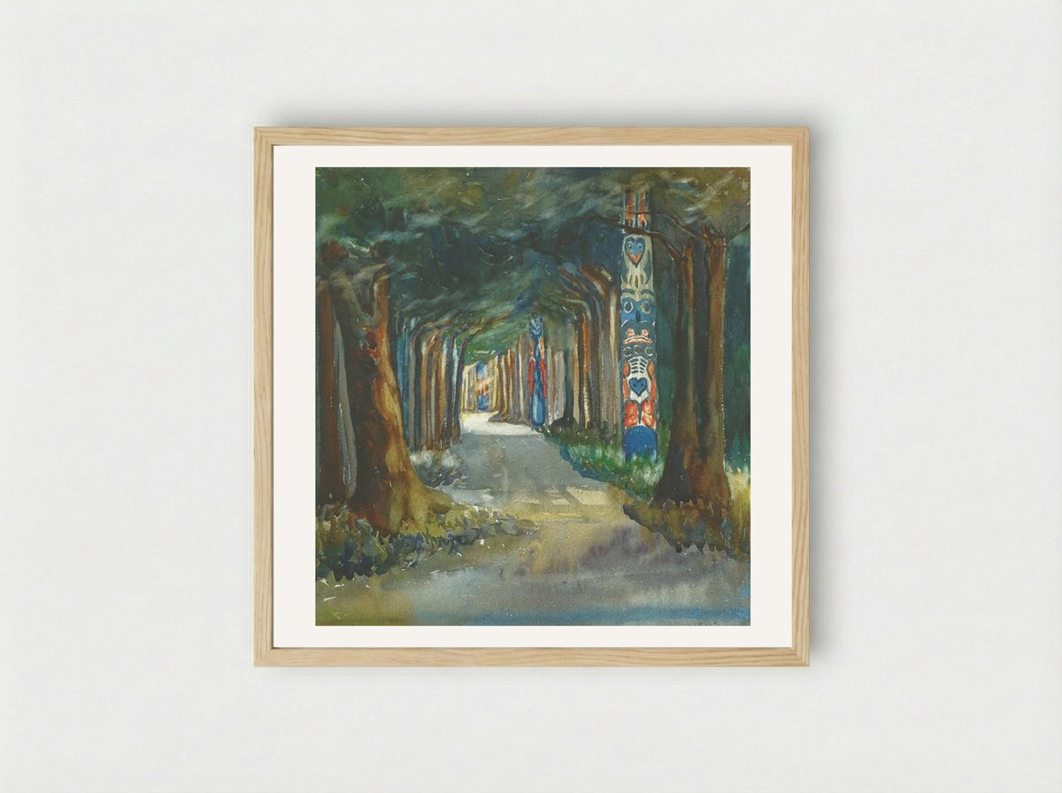 Totem Walk at Sitka - Emily Carr - Framed Print Wood