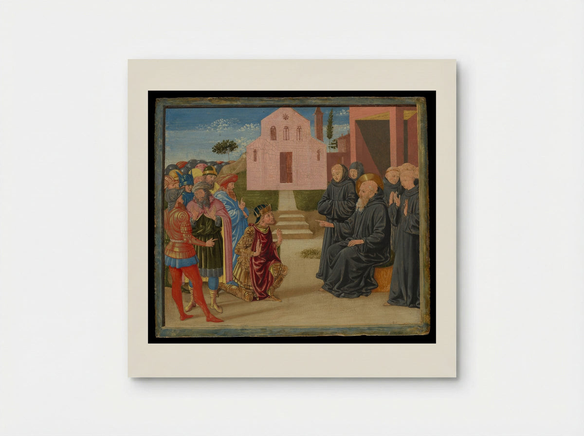 Totila before Saint Benedict - Benozzo Gozzoli - Poster