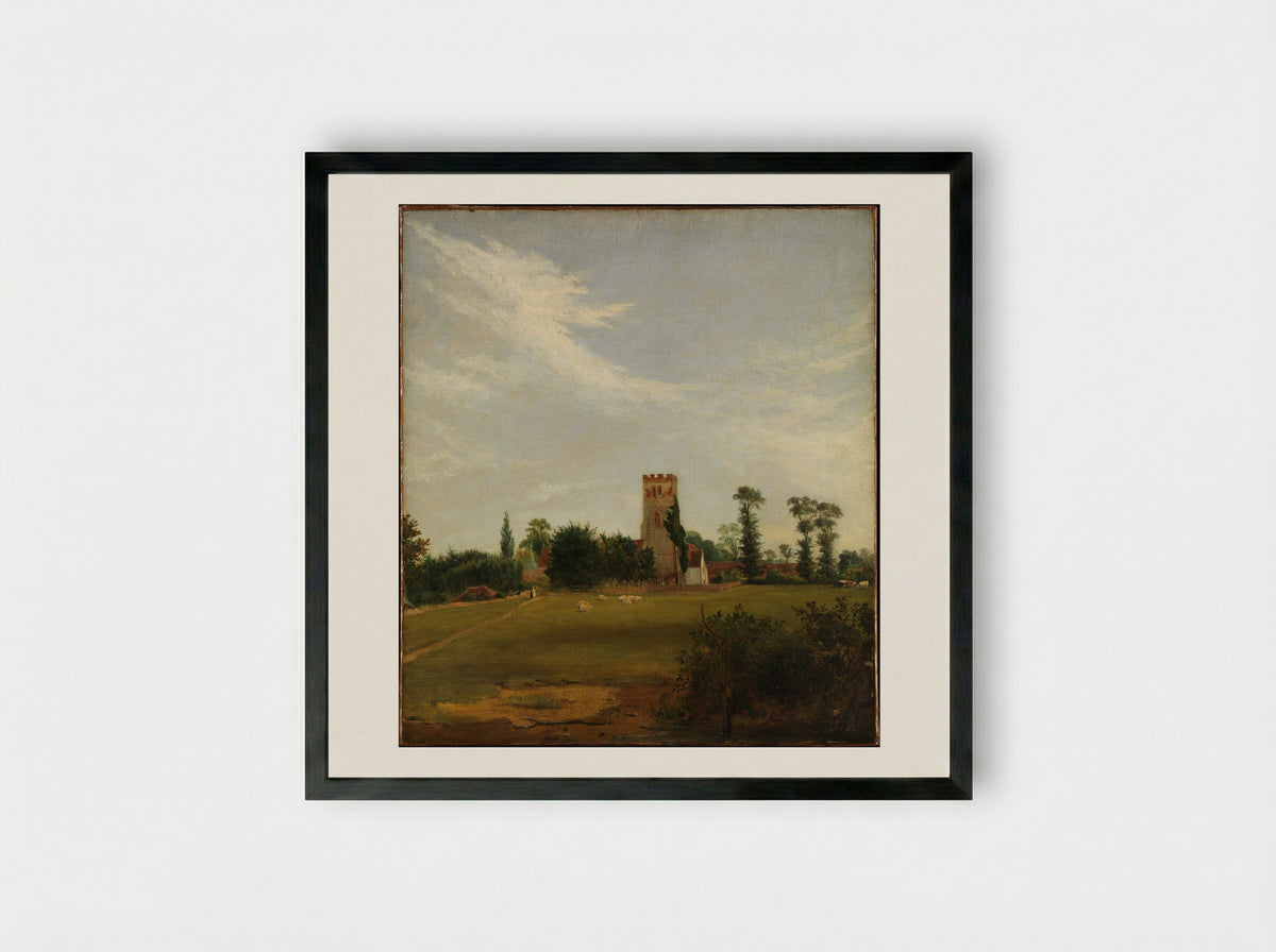 Tottenham Church - British Painter - Framed Print Black