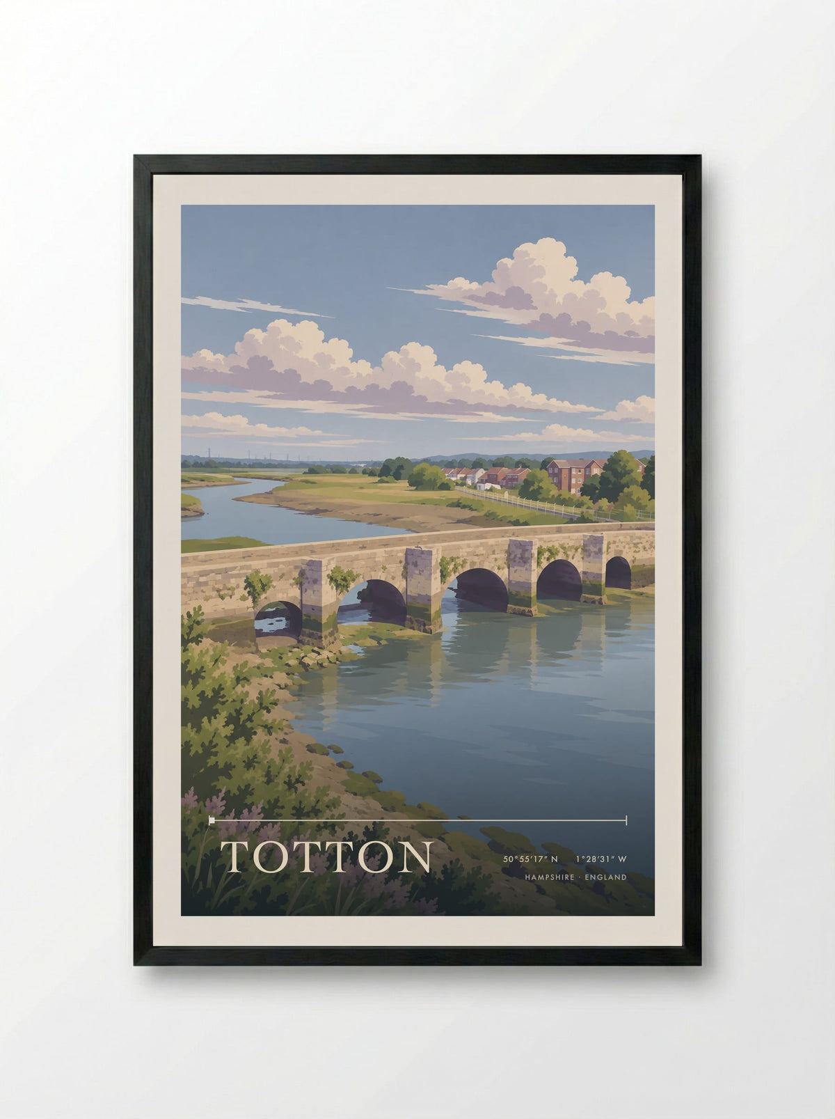 Totton, Hampshire | Travel Poster - Framed Print Black