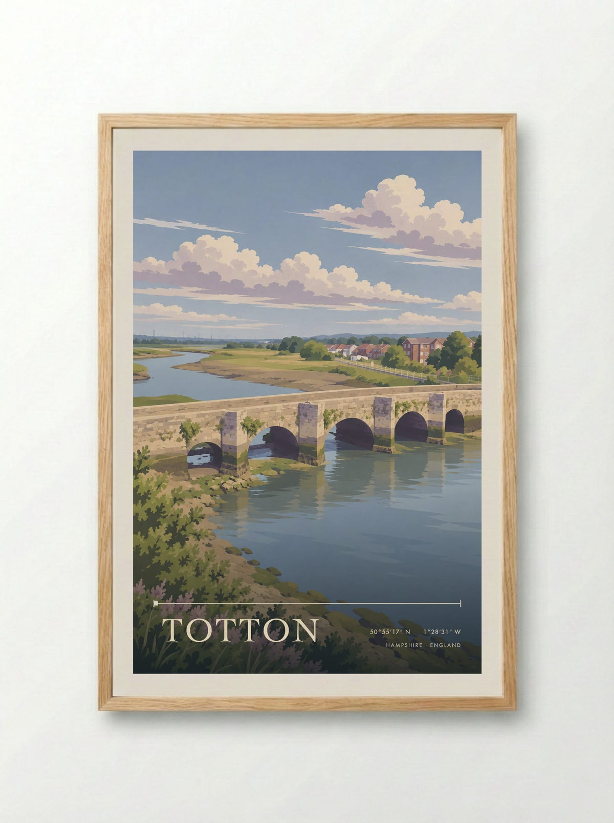 Totton, Hampshire | Travel Poster - Framed Print Wood