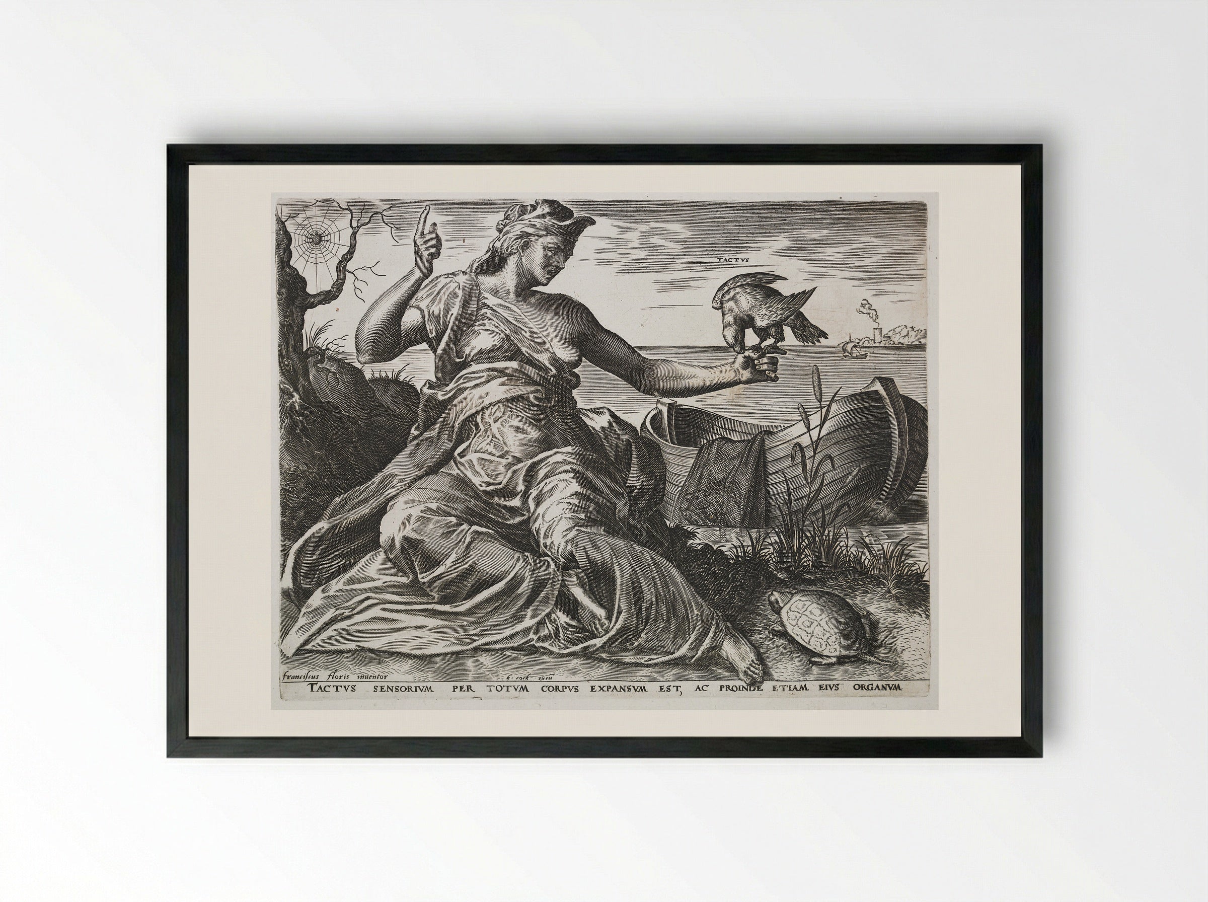 Touch (Tactus) - Cornelis Cort - Framed Print Black