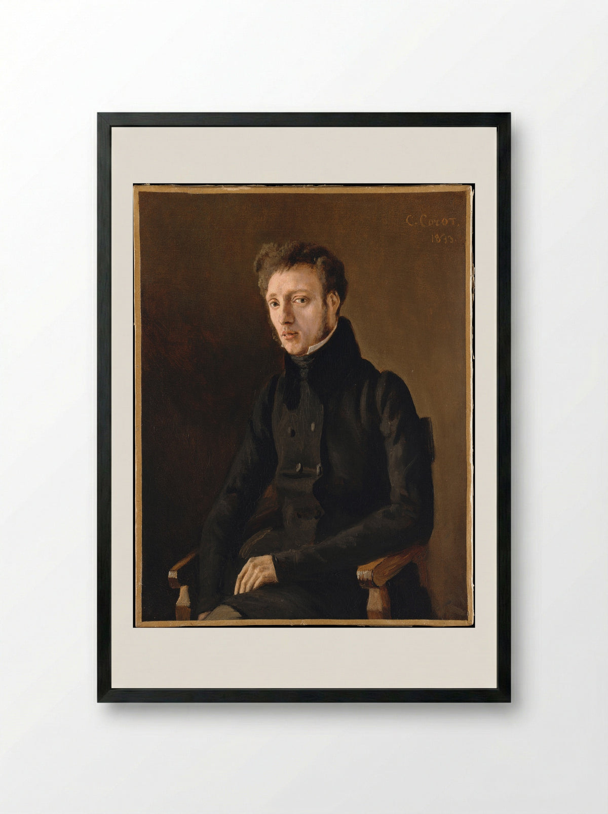Toussaint Lemaistre - Camille Corot - Framed Print Black