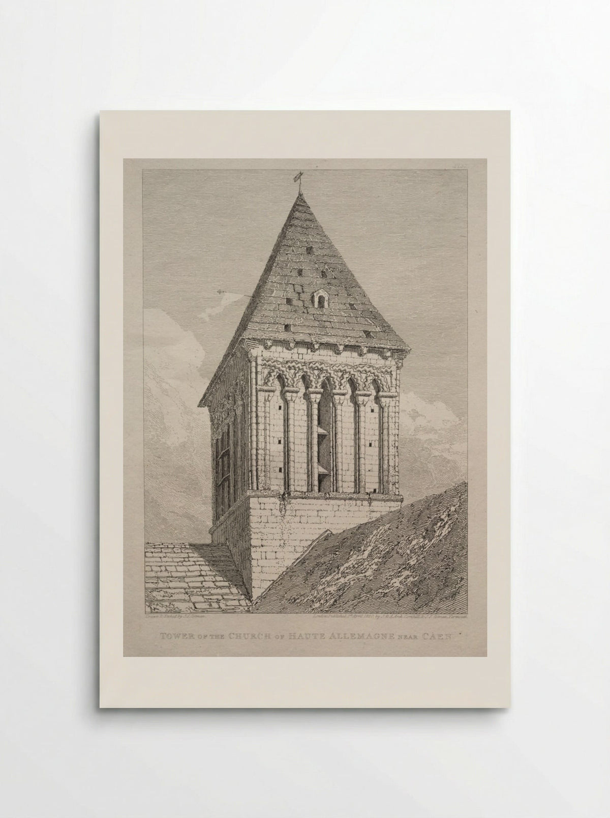 Tower of the Church of Haute Allemagne near Caen - John Sell Cotman - Poster