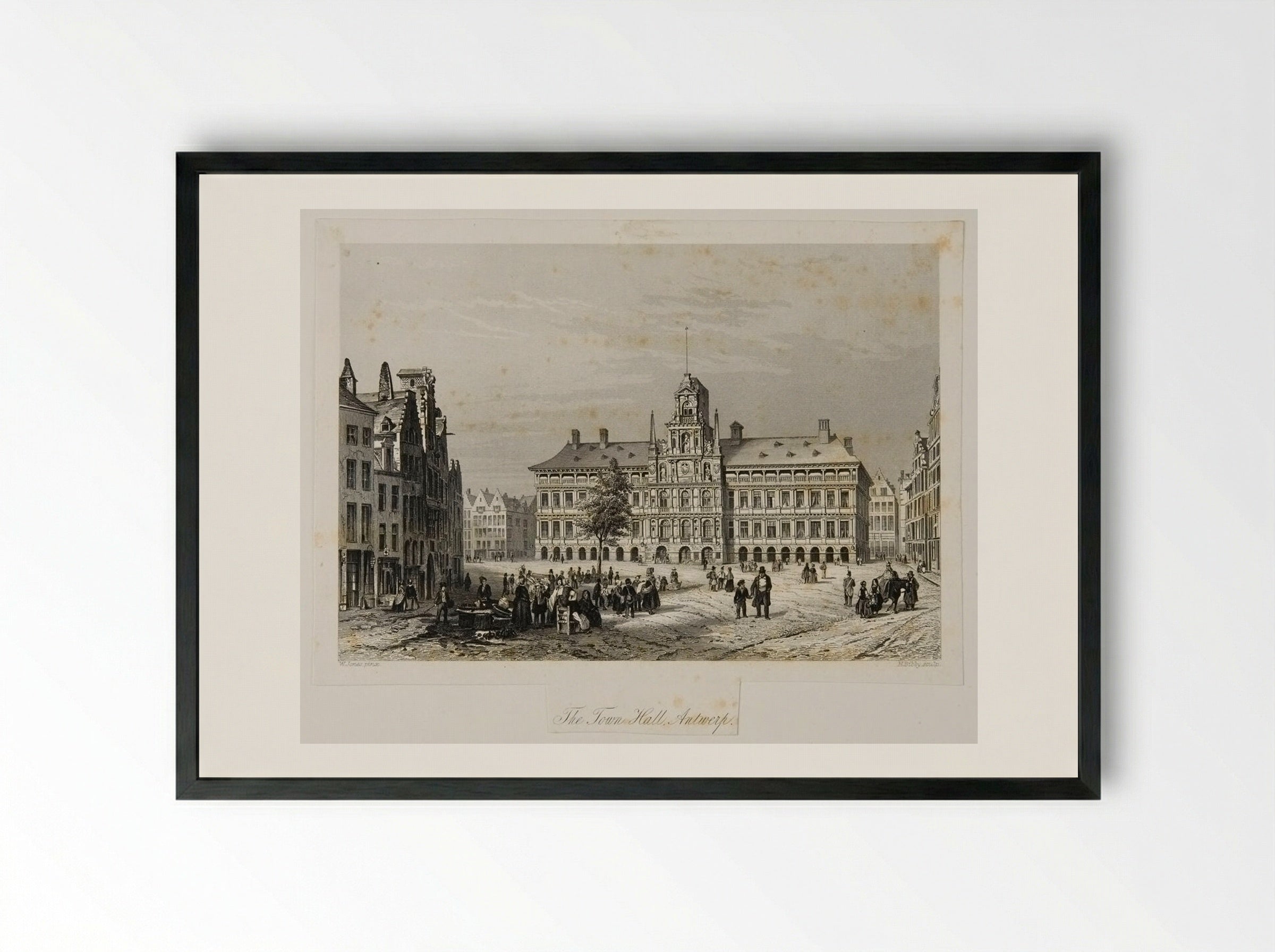 Town Hall, Antwerp - H. Bibby - Framed Print Black