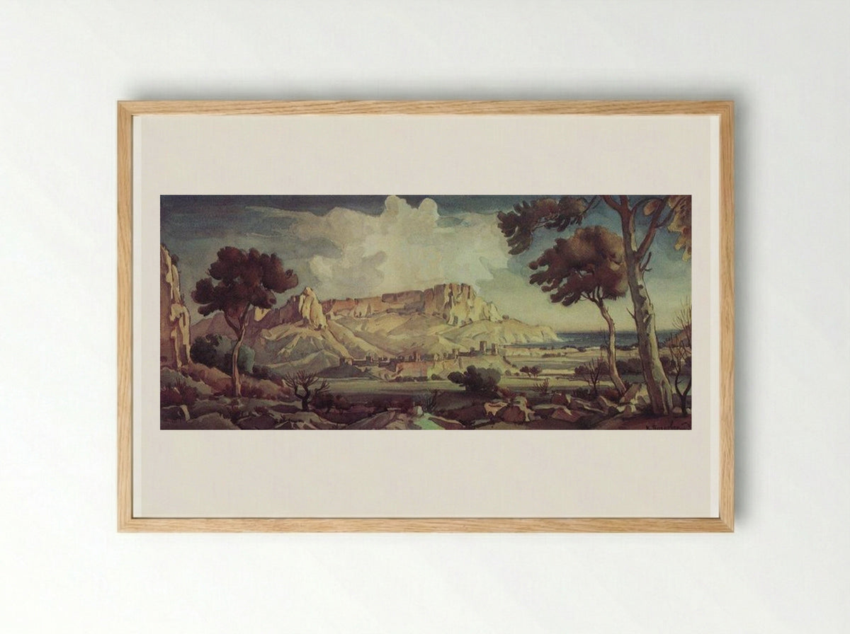 Town in the Valley - Konstantin Bogaevsky - Framed Print Wood