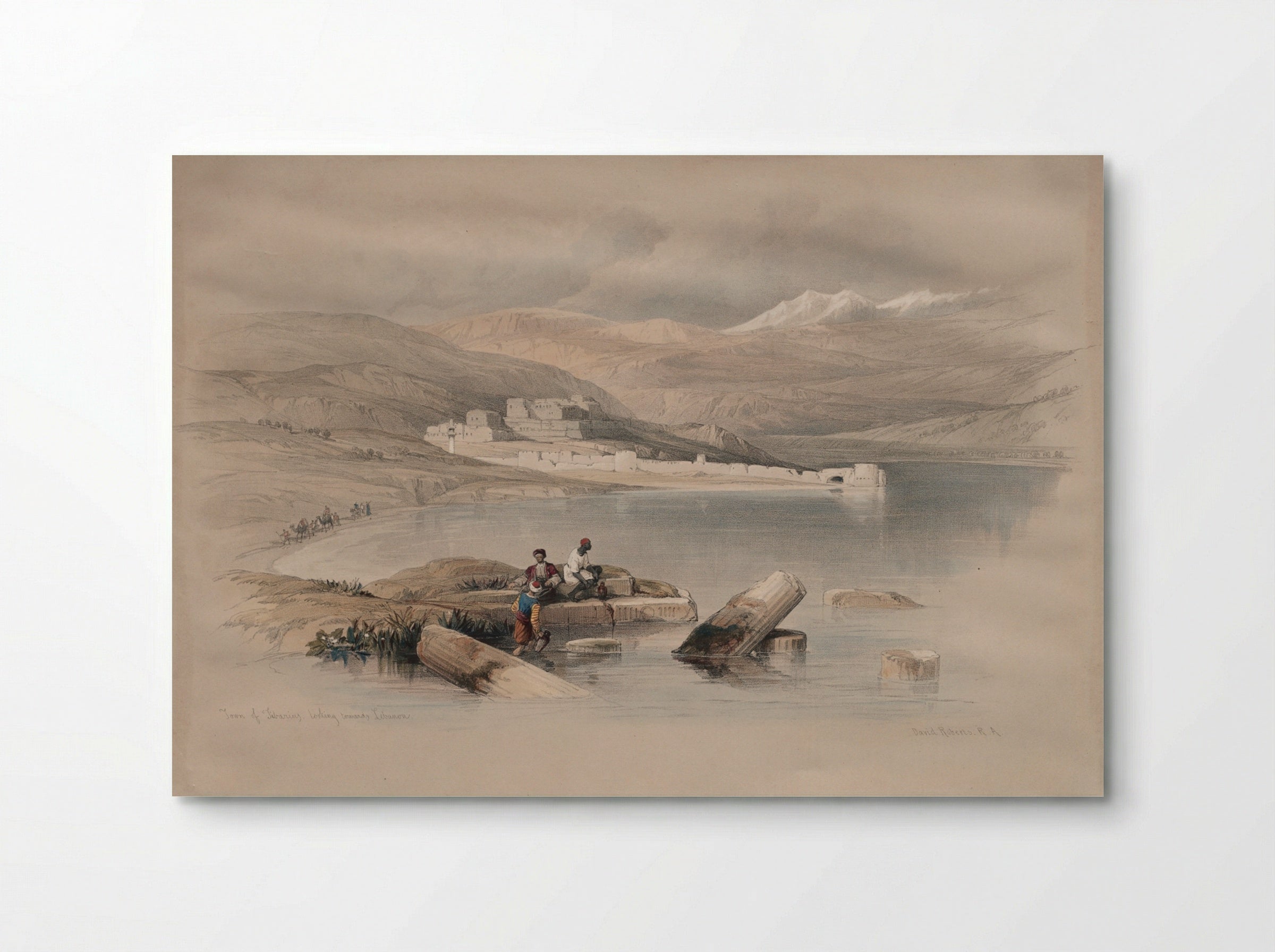 Town of Tiberias Looking Towards Lebanon - David Roberts - Poster