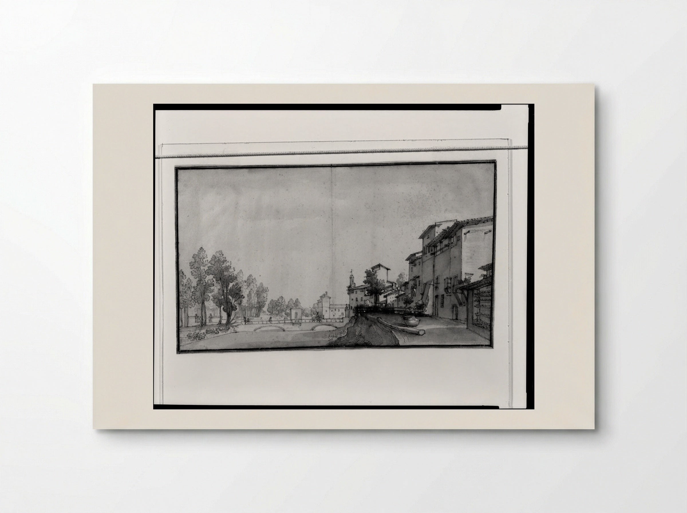 Townscape Near a River - Remigio Cantagallina - Poster