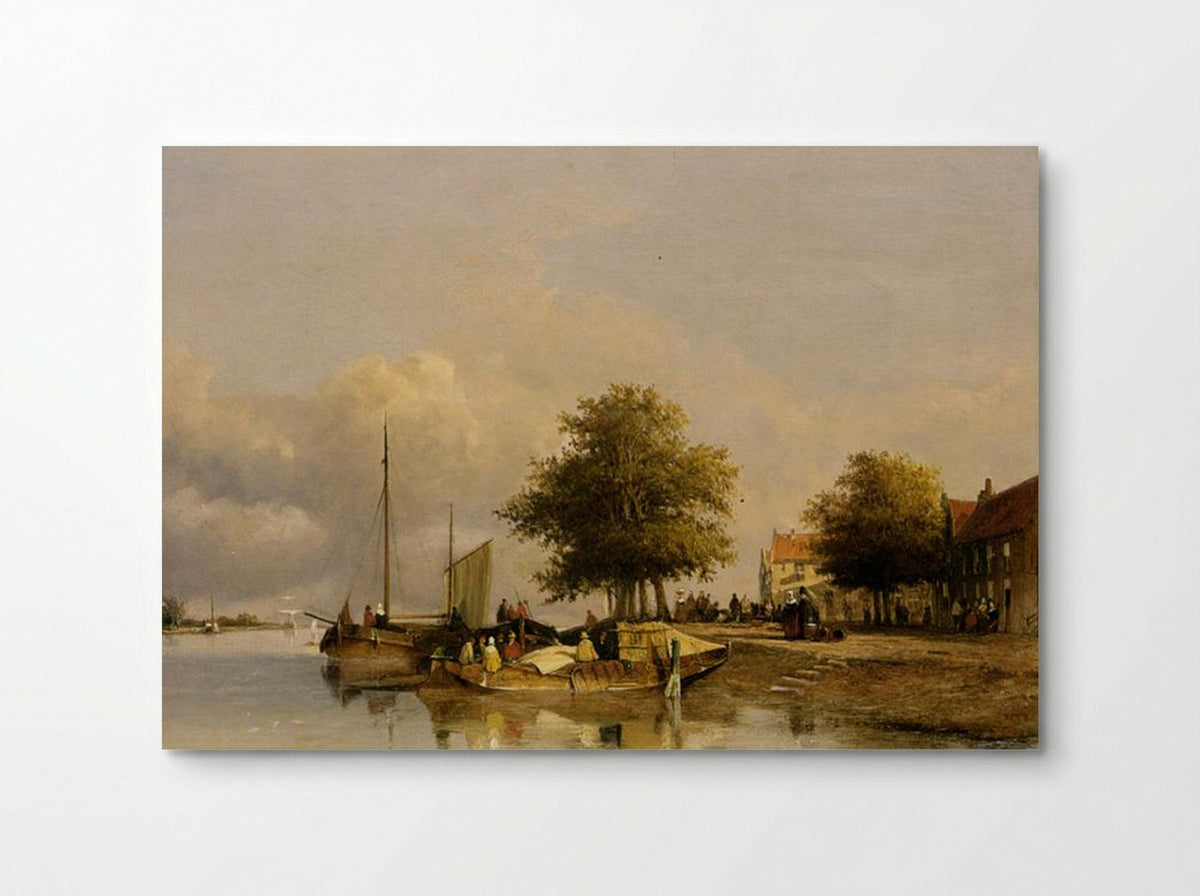 Townsfolk on a quay, Wijk Bij Duursrede - Johan Hendrik Weissenbruch - Poster