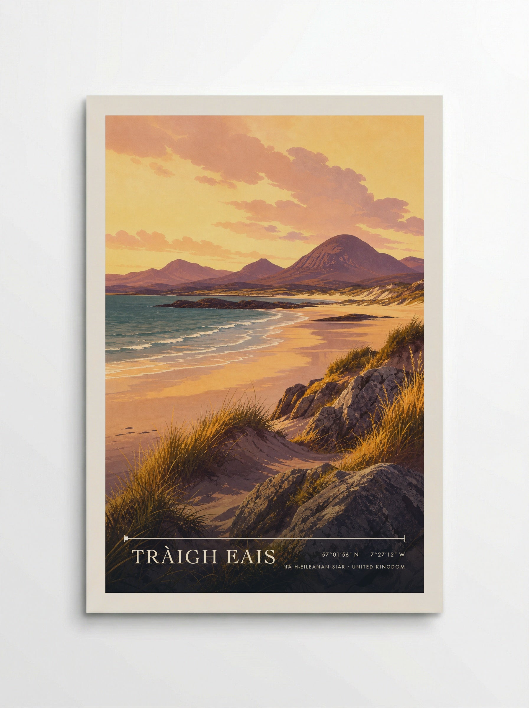 Tràigh Eais Na h-Eileanan Siar United Kingdom Travel Poster - Poster