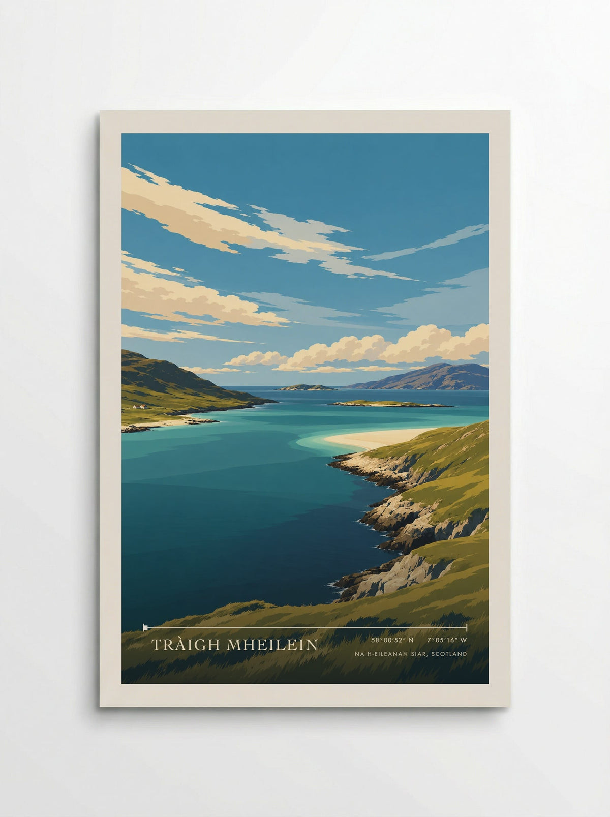 Tràigh Mheilein, Na h-Eileanan Siar, Scotland | Travel Poster - Poster