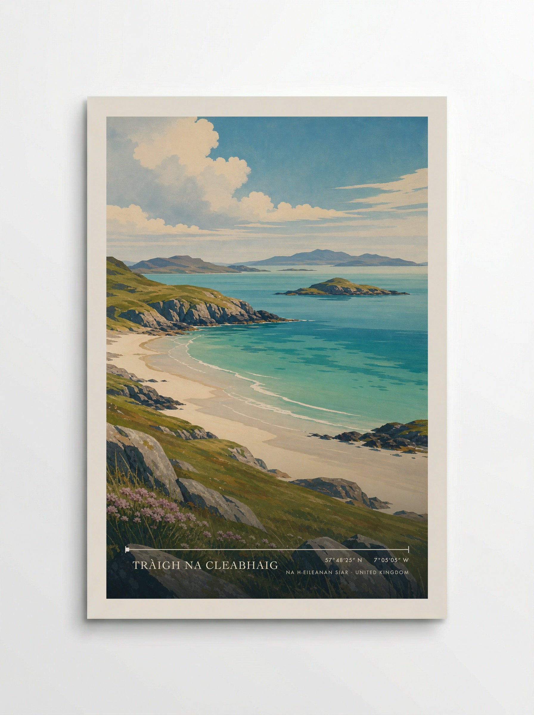 Tràigh Na Cleabhaig Na h-Eileanan Siar United Kingdom Travel Poster - Poster
