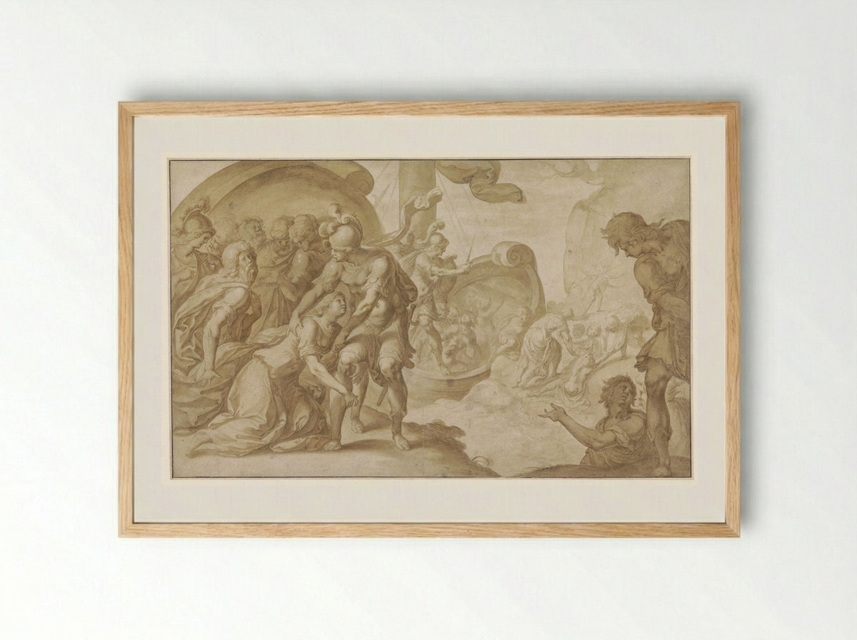 Trachin and Chariclea - Ambroise Dubois - Framed Print Wood