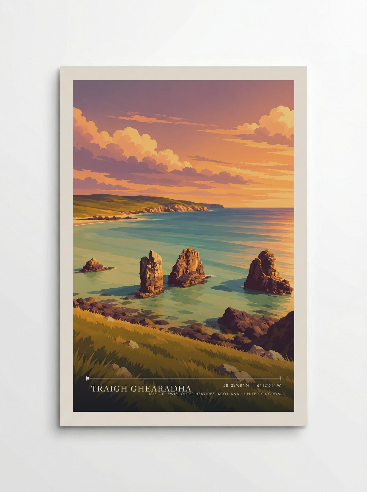 Traigh Ghearadha, Isle of Lewis, Outer Hebrides, Scotland | Travel Poster - Poster