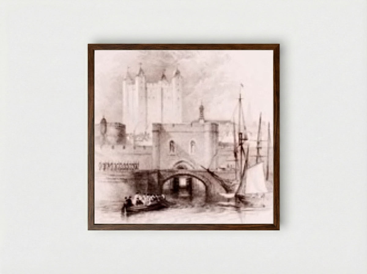 Traitor's Gate, Tower of London - Edward Goodall - Framed Print Dark Wood