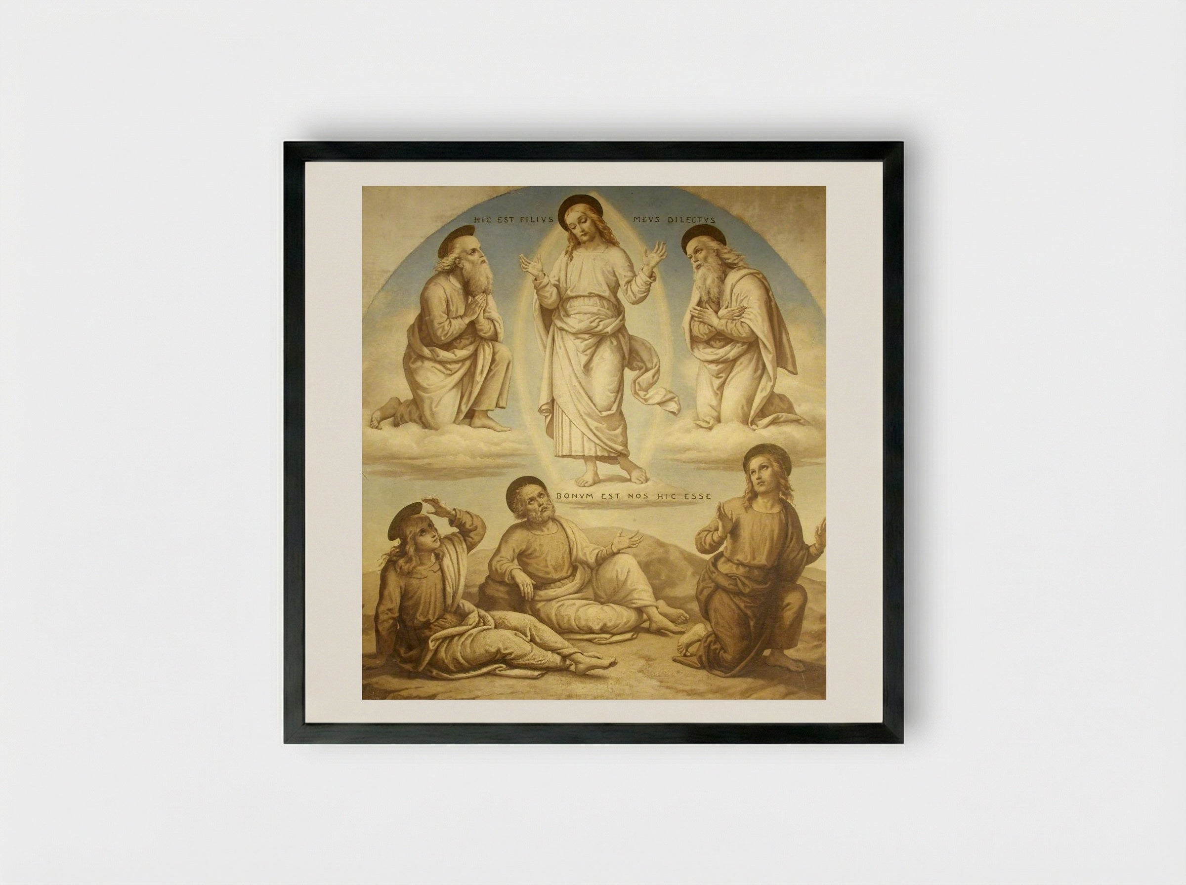 Transfiguration - Pietro Perugino - Framed Print Black