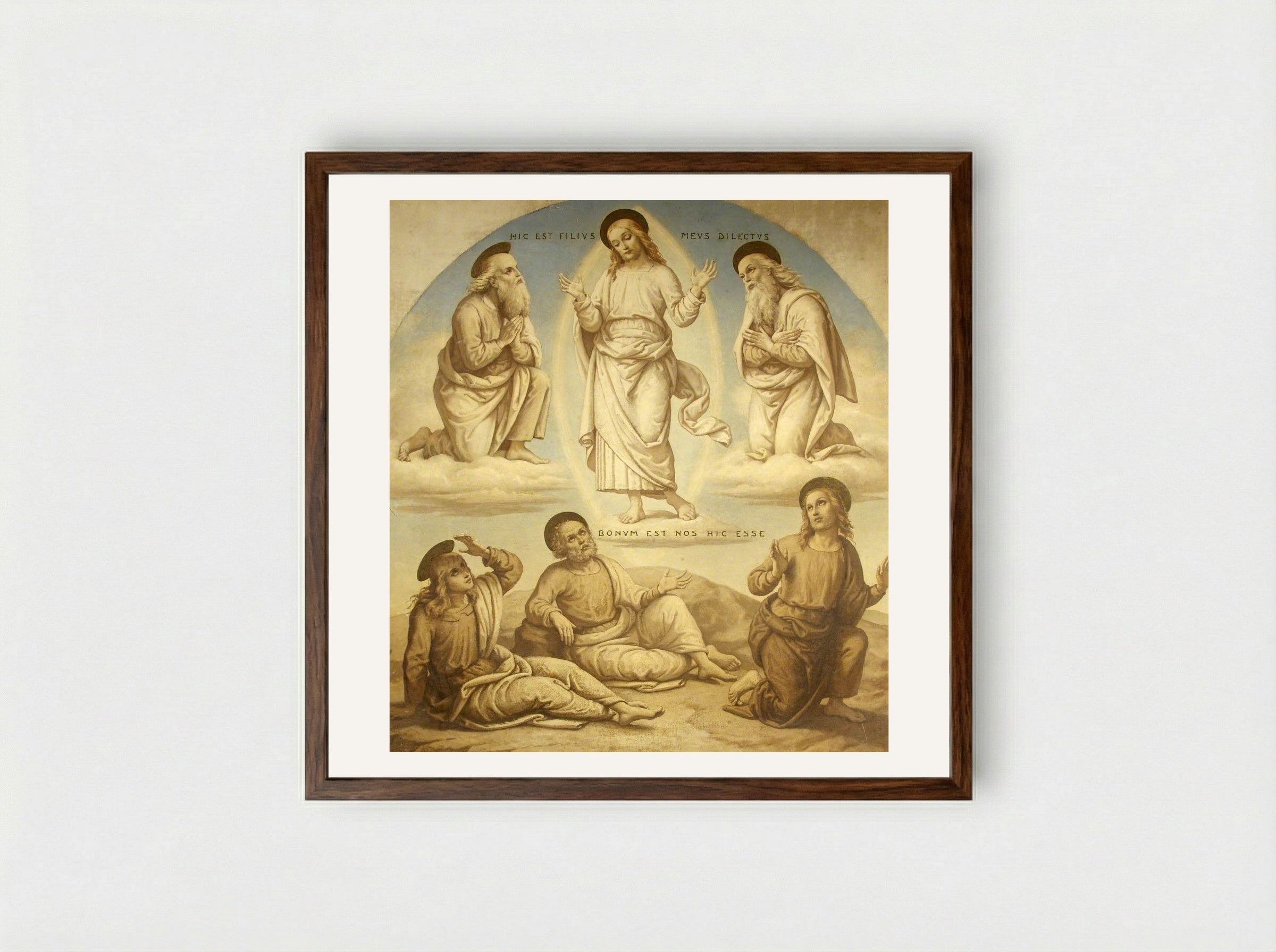 Transfiguration - Pietro Perugino - Framed Print Dark Wood