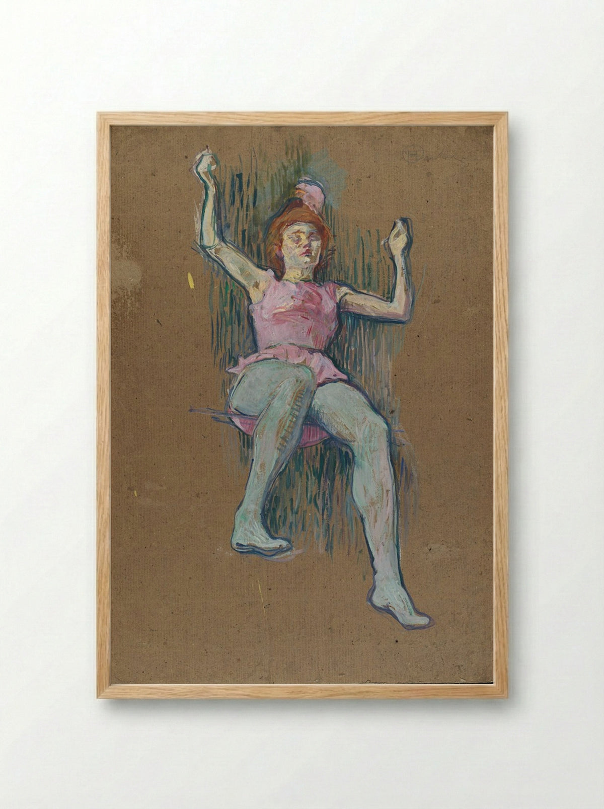 Trapeze Artist at the Medrano Circus - Henri de Toulouse-Lautrec - Framed Print Wood