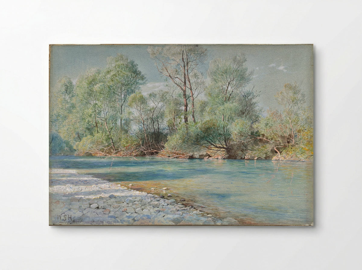 Traunstein River on the Road to Empfig, Bavaria - William Stanley Haseltine - Poster