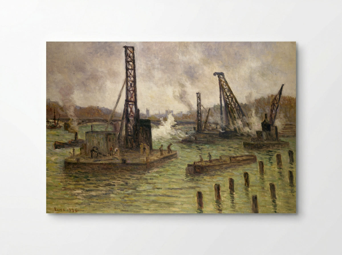Travaux Sur La Seine, Au Pont Des Saints-Pères - Maximilien Luce - Poster