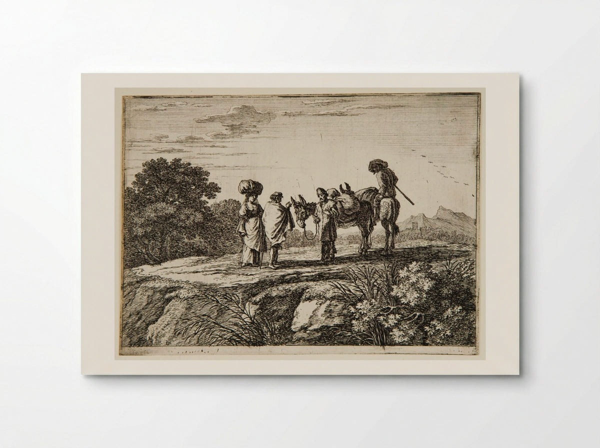 Travelers, One a Woman with a Bundle on Her Head - Herman van Swanevelt - Poster