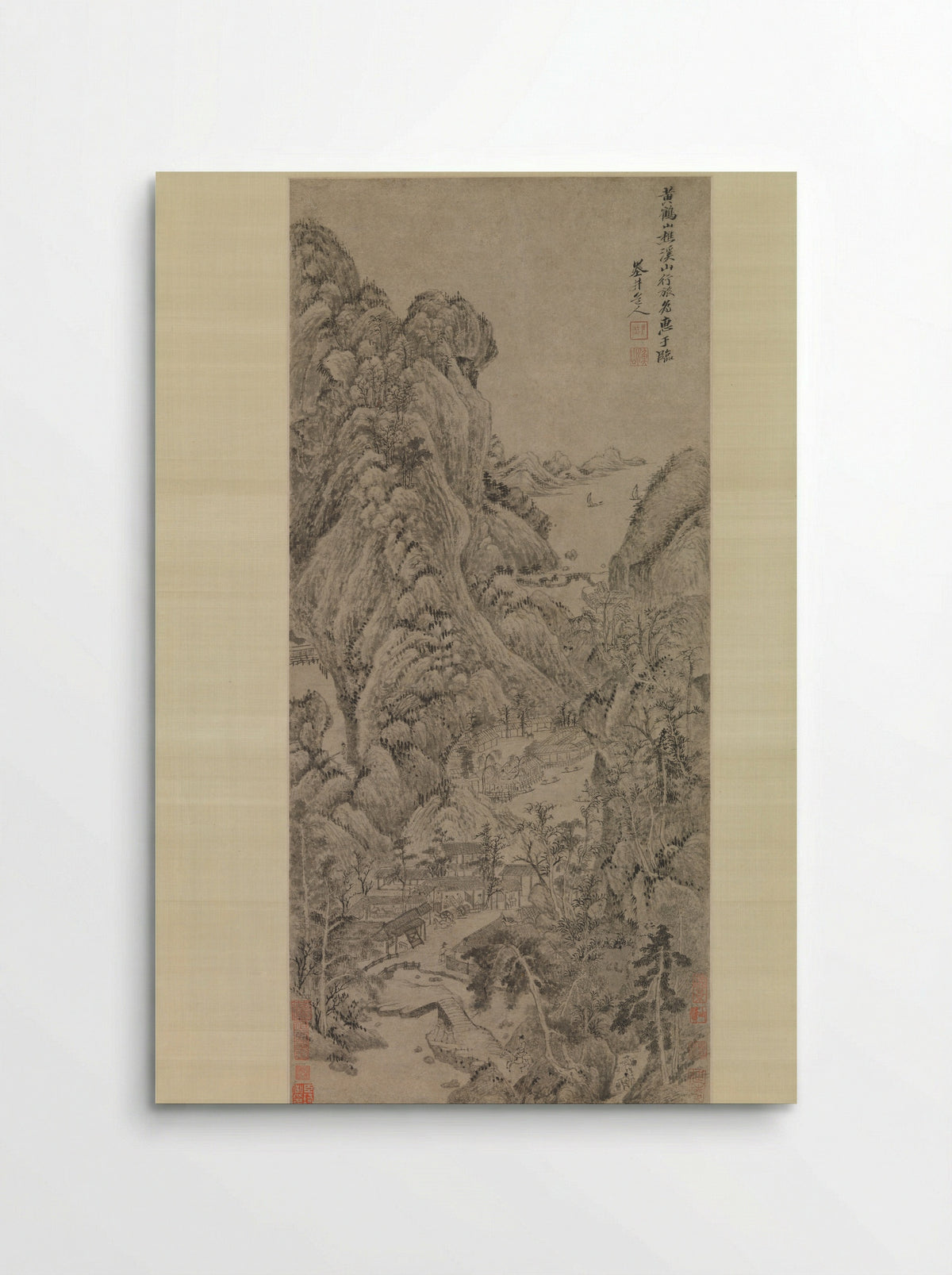 Travelers among Streams and Mountains - Wu Li - Poster