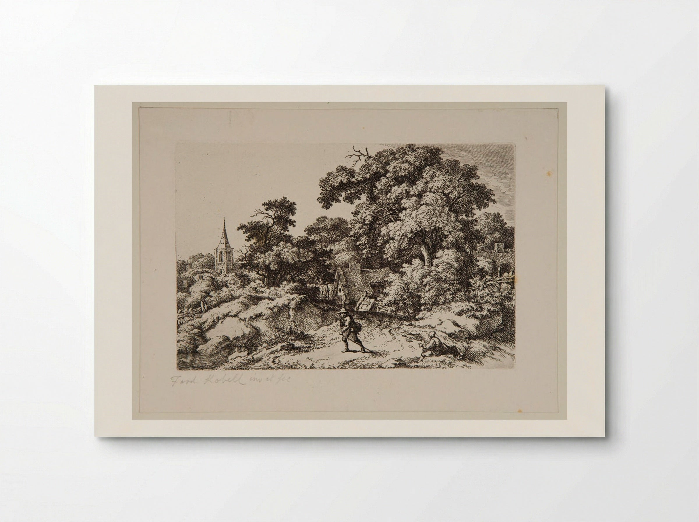 Traveller on the Road Leading from a Hamlet - Ferdinand Kobell - Poster