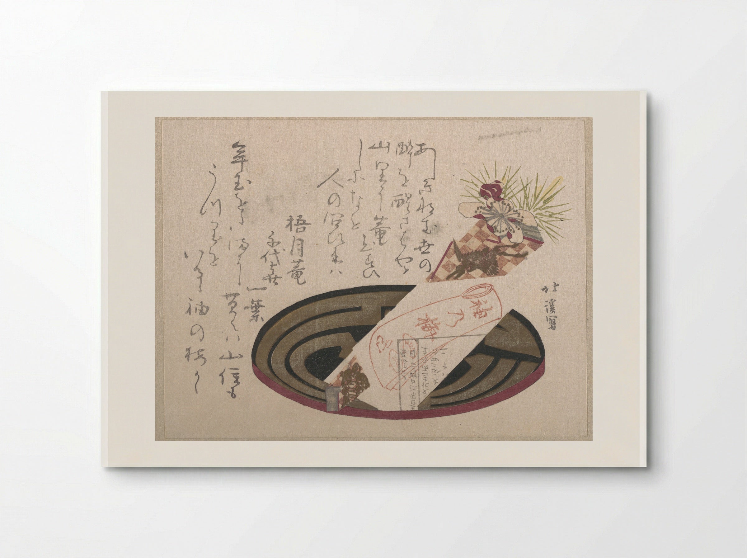 Tray with Noshi Paper (Noshi Indicates a Present) - Totoya Hokkei - Poster