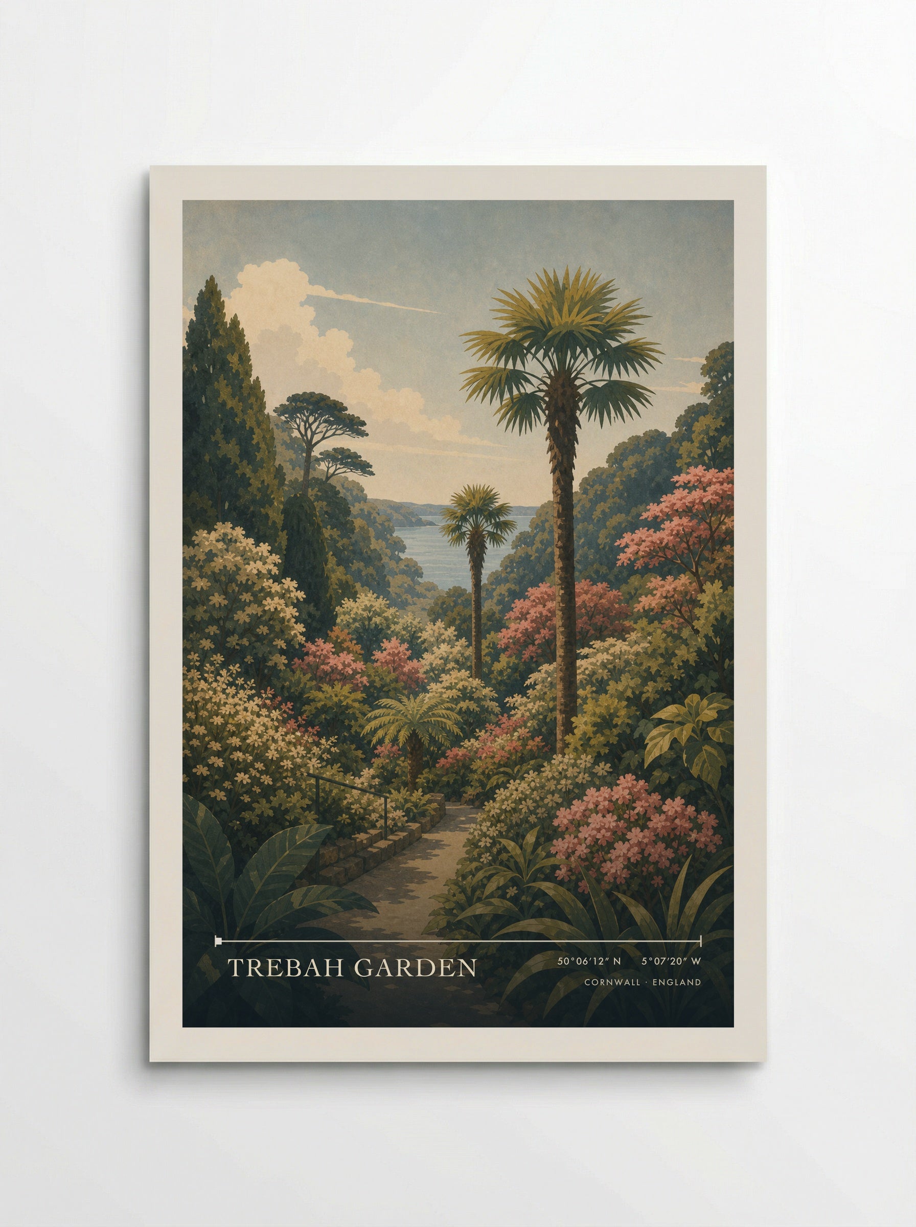 Trebah Garden Cornwall England Travel Poster - Poster