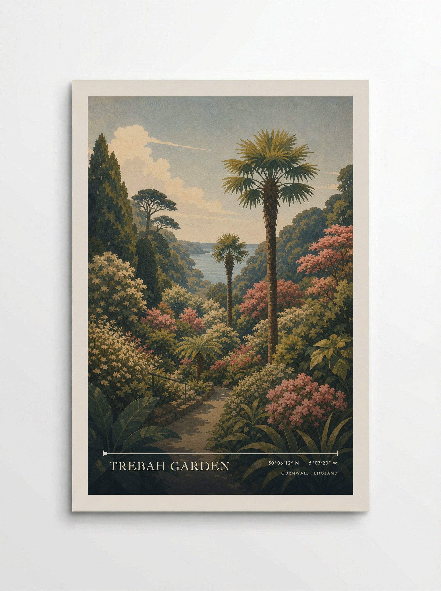 Trebah Garden Cornwall England Travel Poster - Poster